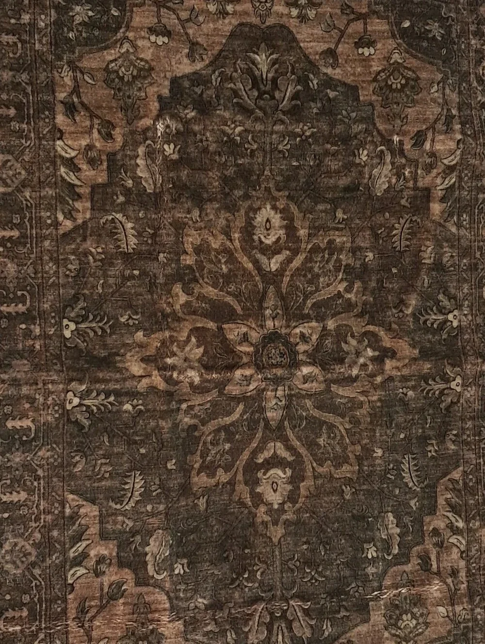 Releany NWT 2'x3' Medallion Distressed Boho  Non-Slip Rug In Dark Brown/Brown